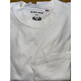 グローバルワーク(GLOBAL WORK)のGLOBAL WORK 白ロングTシャツ　USAコットン　メンズSサイズ(Tシャツ/カットソー(七分/長袖))