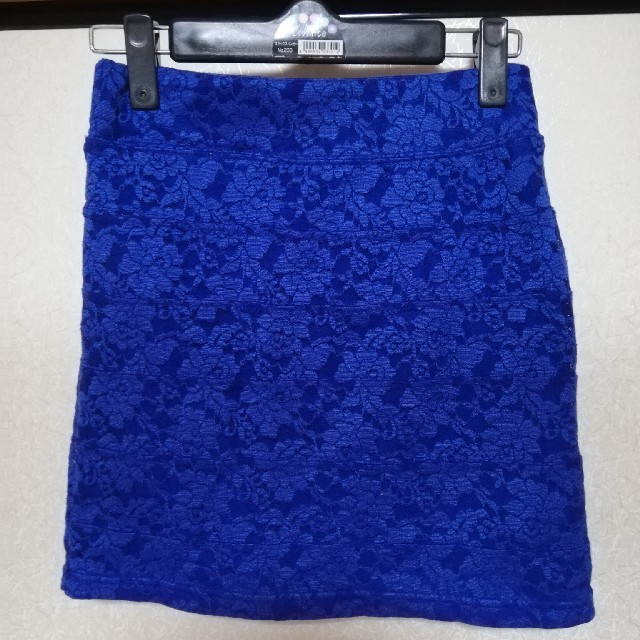 HONEYS(ハニーズ)の花柄レースタイトスカート♡ブルー♡ レディースのスカート(ミニスカート)の商品写真