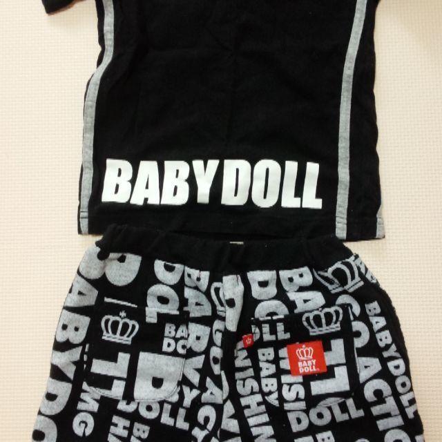 BABYDOLL(ベビードール)の100 ベビードール 上下  黒　BABYDOLL キッズ/ベビー/マタニティのキッズ服男の子用(90cm~)(Tシャツ/カットソー)の商品写真