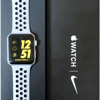 アップル(Apple)のApple Watch Nike＋ series3 42mm Silver(腕時計(デジタル))