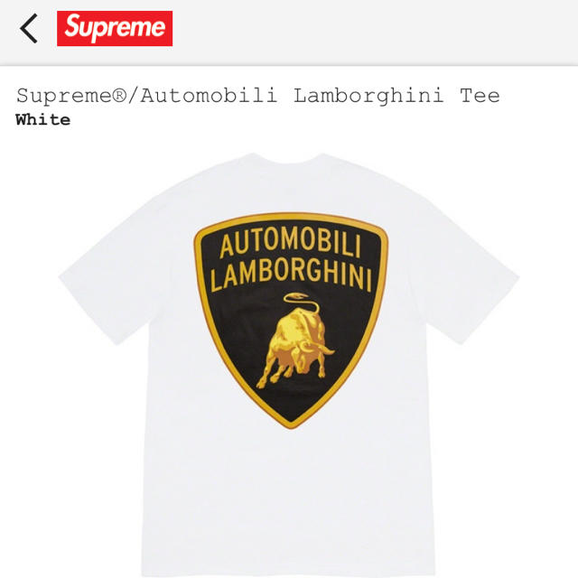 supreme シュプリーム × ランボルギーニ Tシャツ