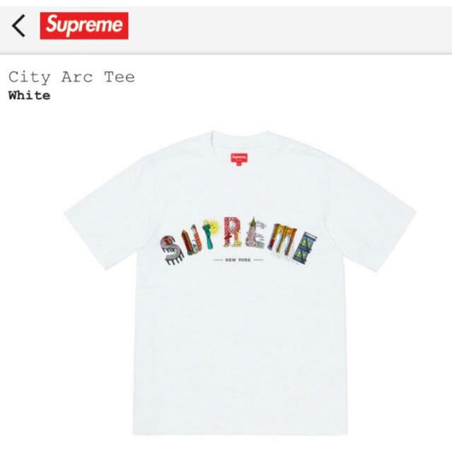 Supreme(シュプリーム)のSupreme City Arc Tee 白 Mサイズ メンズのトップス(Tシャツ/カットソー(半袖/袖なし))の商品写真