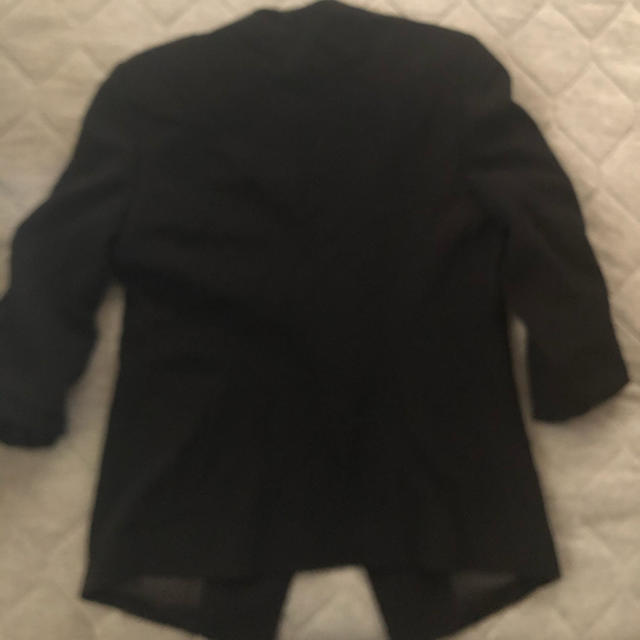 ZARA(ザラ)のZARA ノーカラー　七分袖　ジャケット　ブレザー　黒　Sサイズ レディースのジャケット/アウター(ノーカラージャケット)の商品写真