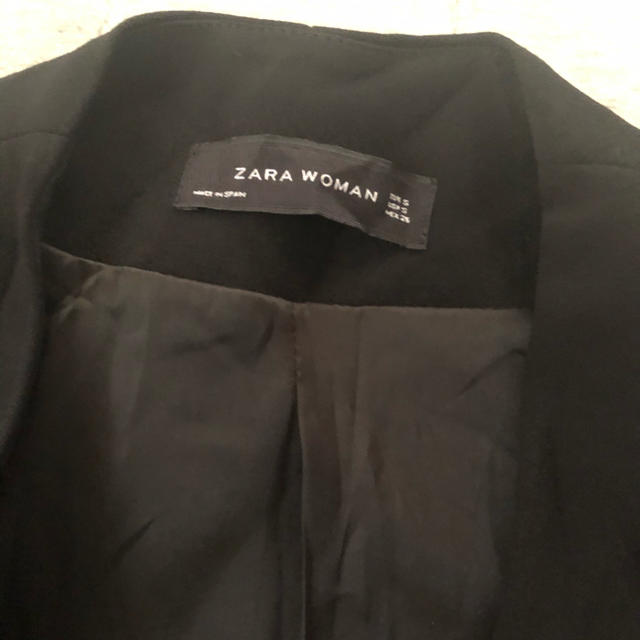 ZARA(ザラ)のZARA ノーカラー　七分袖　ジャケット　ブレザー　黒　Sサイズ レディースのジャケット/アウター(ノーカラージャケット)の商品写真