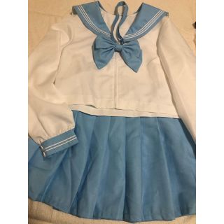 セーラー服 レディース 水色 Lサイズ(衣装一式)