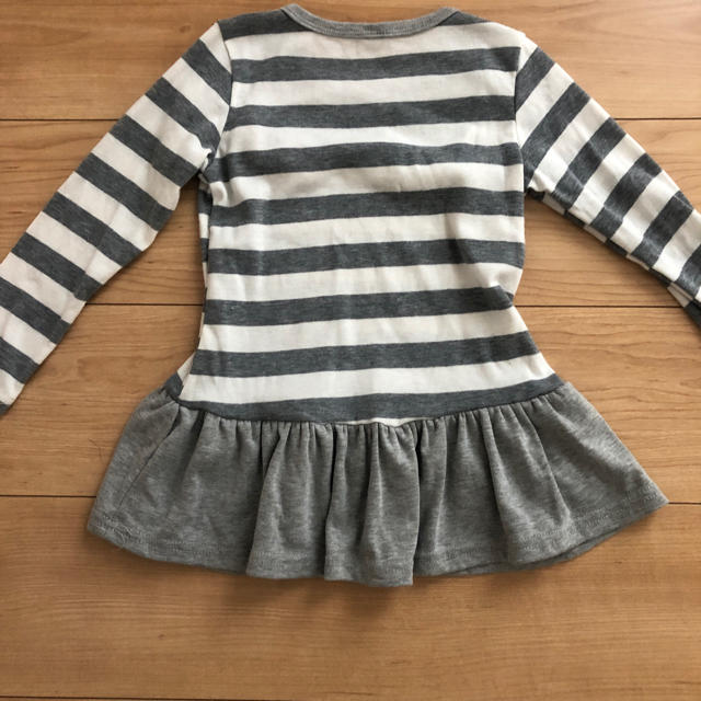 韓国キッズ ボーダーワンピース90cm キッズ/ベビー/マタニティのキッズ服女の子用(90cm~)(ワンピース)の商品写真