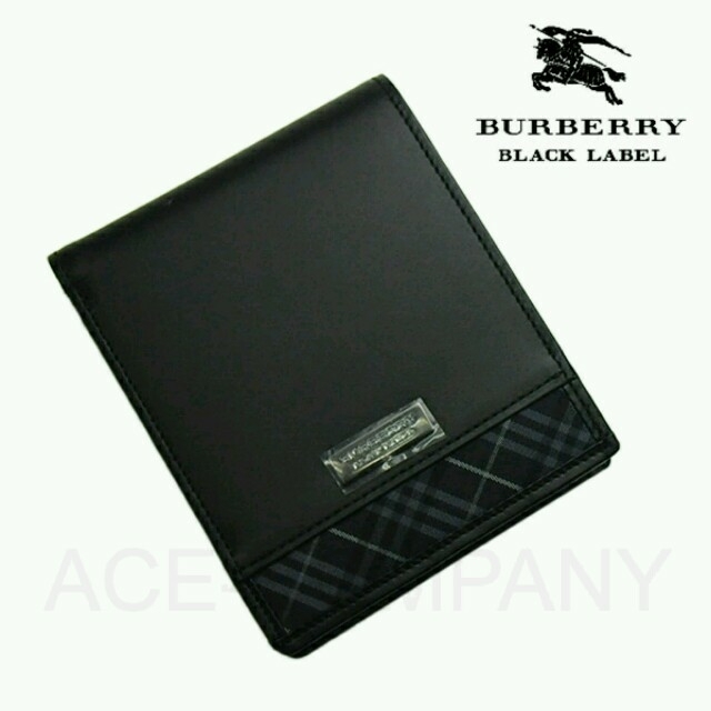 BURBERRY BLACK LABEL(バーバリーブラックレーベル)の新品タグフル装備バーバリーブラックレーベルレザータータンチェック加工財布小銭入付 メンズのファッション小物(折り財布)の商品写真