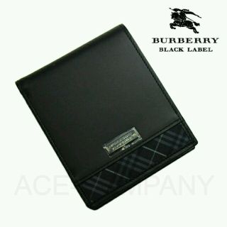 バーバリーブラックレーベル(BURBERRY BLACK LABEL)の新品タグフル装備バーバリーブラックレーベルレザータータンチェック加工財布小銭入付(折り財布)