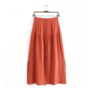 ザラ(ZARA)の1371★春新作 2color フロントボタン フレアスカート  (ひざ丈スカート)