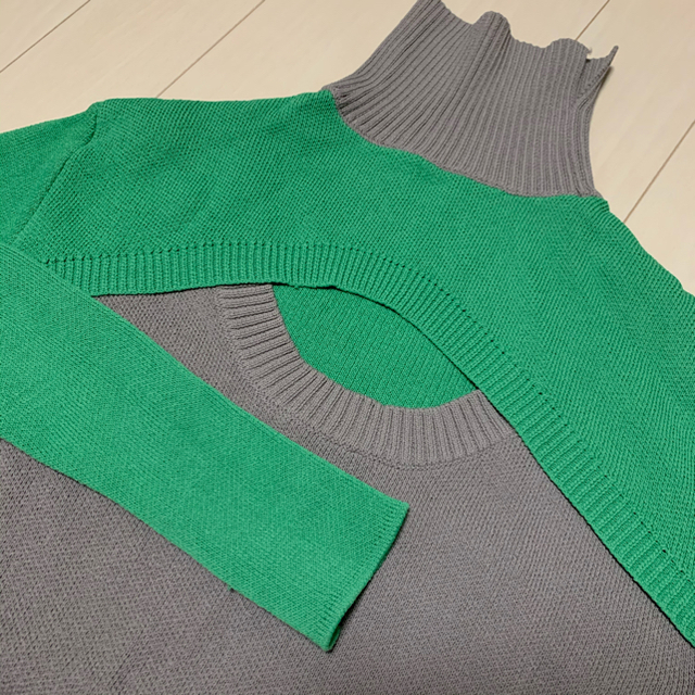 Ameri VINTAGE(アメリヴィンテージ)のsoduk double hole knit sweater スドーク レディースのトップス(ニット/セーター)の商品写真