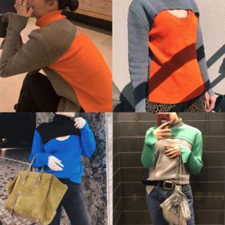 soduk　double hole knit sweater