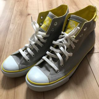 ヴァンズ(VANS)の【未使用】VANS ハイカットスニーカー　グレー/イエロー　26.5 (スニーカー)