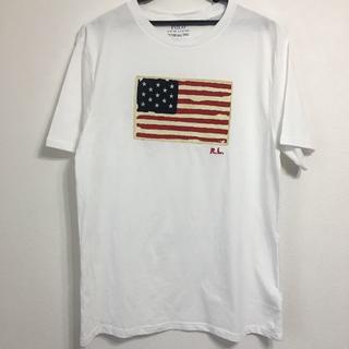 ポロラルフローレン(POLO RALPH LAUREN)の星条旗 Tシャツ ホワイト XLサイズ／表に青いシミあり(Tシャツ/カットソー)