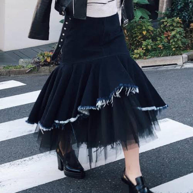 Ameri VINTAGE(アメリヴィンテージ)のぴーすけ様専用　アメリ AMERI チュールデニムスカート レディースのスカート(ロングスカート)の商品写真