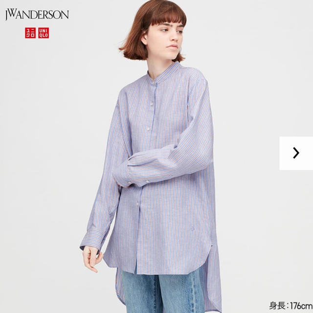 JW ANDERSON リネンブレンドスタンドカラーシャツ Mサイズ レディースのトップス(シャツ/ブラウス(長袖/七分))の商品写真