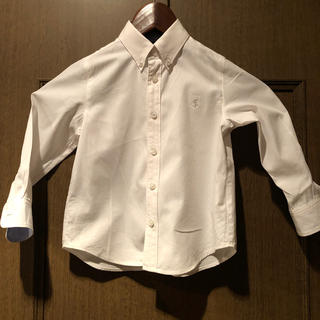 コムサイズム(COMME CA ISM)のコムサイズム　ボタンダウン白シャツ　100cm(Tシャツ/カットソー)
