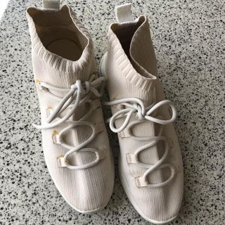 ZARA ハイカットスニーカー 27.5cm グレー/グリーン