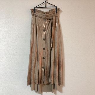 ザラ(ZARA)のZARA メタリックゴールド　テールスカート(ロングスカート)