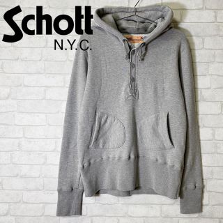 ショット(schott)の【schott】ショット ハーフボタン パーカー リブ太 Hoodie/38(パーカー)