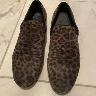 ジミーチュウ(JIMMY CHOO)のジミーチュウ　27 ローファー　ヒョウ柄　スリッポン　42(ドレス/ビジネス)