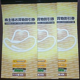 イエローハット株主優待券9,000円分(300円✕30枚)B(ショッピング)