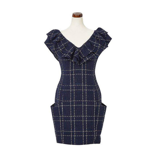 エバニュー Her lip to♡ Summer Tweed Dress ネイビー S | www