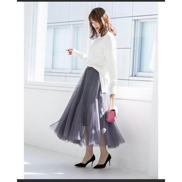 fifth(フィフス)のチュールスカート♡グレー レディースのスカート(ロングスカート)の商品写真