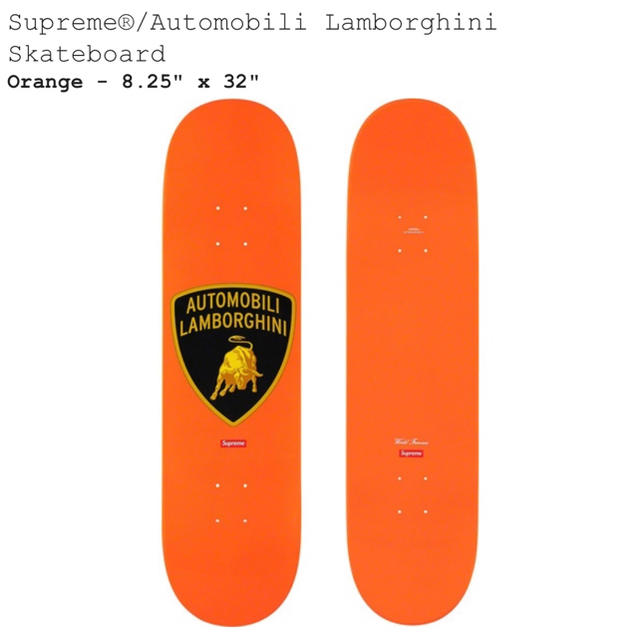 スケートボードsupreme lamborghini skateboard orange