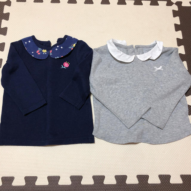 しまむら(シマムラ)の長袖90サイズ　2枚 キッズ/ベビー/マタニティのキッズ服女の子用(90cm~)(Tシャツ/カットソー)の商品写真