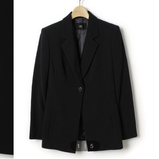 4℃(ヨンドシー)の4°C テーラードジャケット 黒 レディースのジャケット/アウター(テーラードジャケット)の商品写真