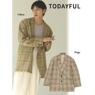 トゥデイフル(TODAYFUL)のtodayful check over jacket  (テーラードジャケット)