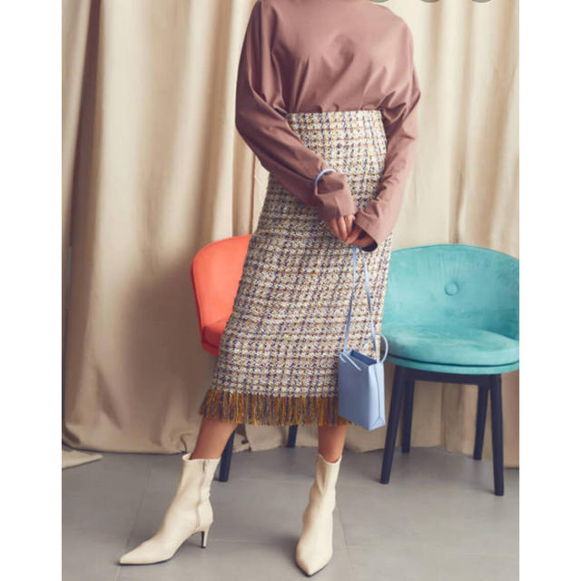 Mila Owen(ミラオーウェン)のツイードスカート　Iライン レディースのスカート(ロングスカート)の商品写真