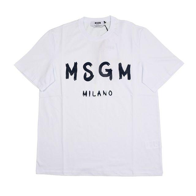 MSGM(エムエスジイエム)のMSGM エムエスジーエム ロゴホワイト半袖Tシャツ M メンズのトップス(Tシャツ/カットソー(半袖/袖なし))の商品写真