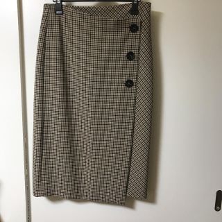 ザラ(ZARA)のザラ ZARA チェックスカート タイト巻きスカート L(ひざ丈スカート)