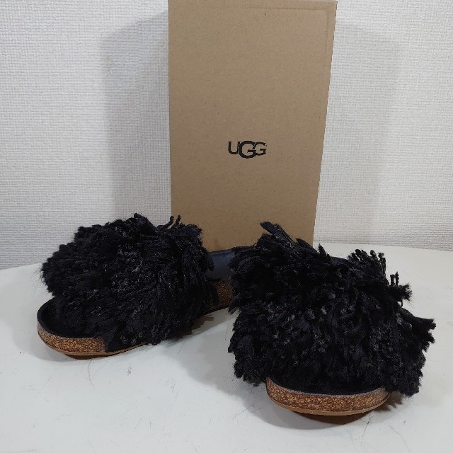 24cm】UGG アグ/フリンジサンダル/ミュール/CINDY/BLACK www