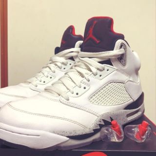 ナイキ(NIKE)のAIR JORDAN5 Retro White Cement(スニーカー)