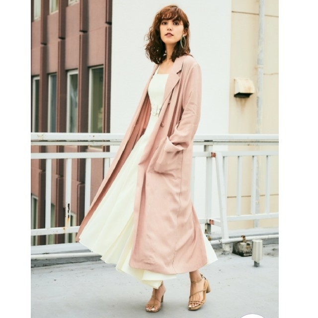 定価2.5万】FRAY I.D ヴィスコース リボンベルト付ロングガウンコート-
