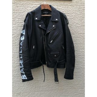 バレンシアガ(Balenciaga)のバレンシアガ　BALENCIAGA ロゴ　ダブルライダース　レザージャケット(ライダースジャケット)