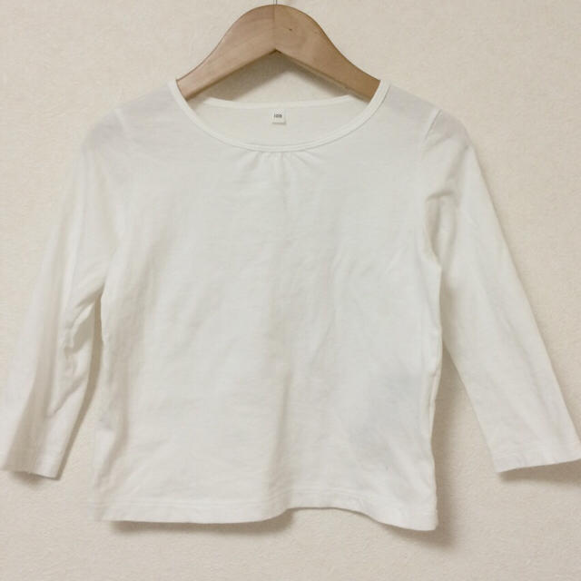 MUJI (無印良品)(ムジルシリョウヒン)のギャザーカットソー 100 キッズ/ベビー/マタニティのキッズ服女の子用(90cm~)(Tシャツ/カットソー)の商品写真