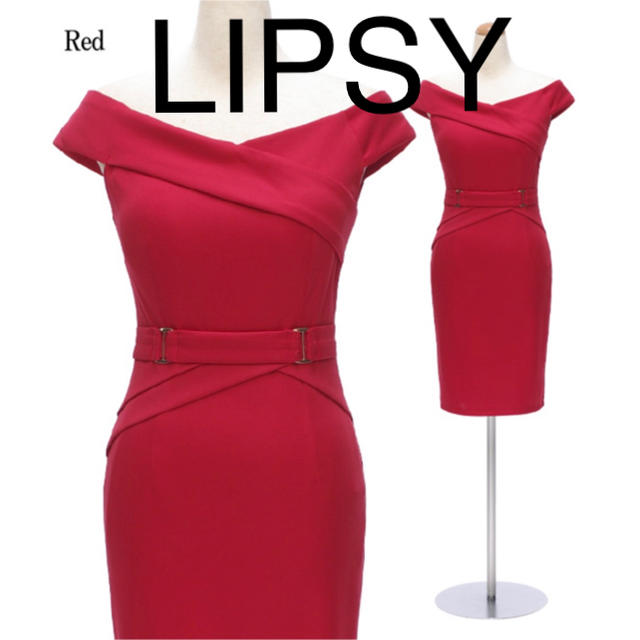 Lipsy(リプシー)の新品　リプシー　タイト　ワンピース　赤　ドレス　セクシー　ボディコン　レッド レディースのワンピース(ひざ丈ワンピース)の商品写真