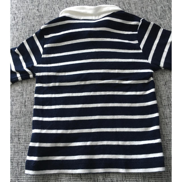 PETIT BATEAU(プチバトー)の美品　プチバトー　petit bateau トップス  ロンT ボーダー　襟付き キッズ/ベビー/マタニティのベビー服(~85cm)(Ｔシャツ)の商品写真