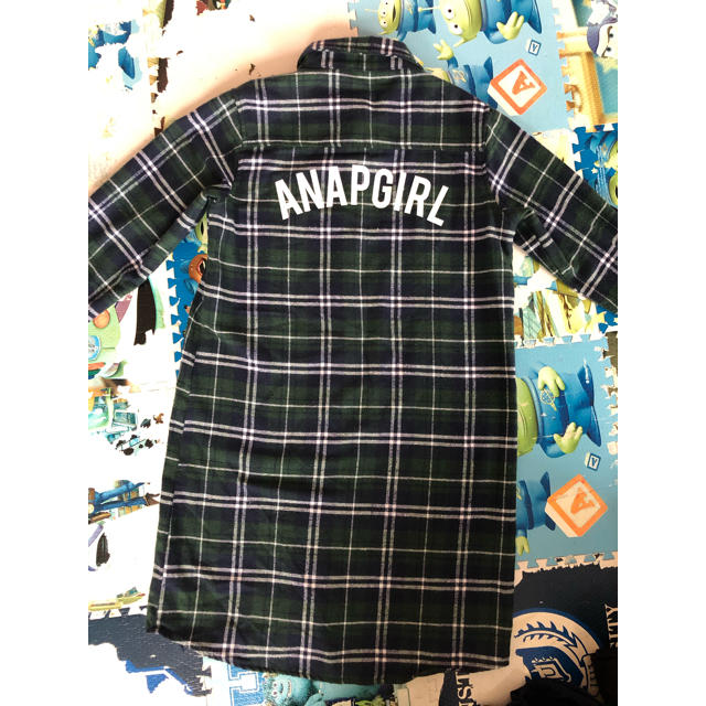 ANAP(アナップ)のANAP GIRL ネルシャツ ワンピース Mサイズ 150cm160cm キッズ/ベビー/マタニティのキッズ服女の子用(90cm~)(ワンピース)の商品写真