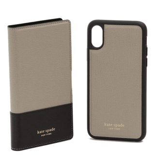 ケイトスペードニューヨーク(kate spade new york)のKATE SPADE iPHONE CASES  X＆XS BLACK ベージュ(iPhoneケース)