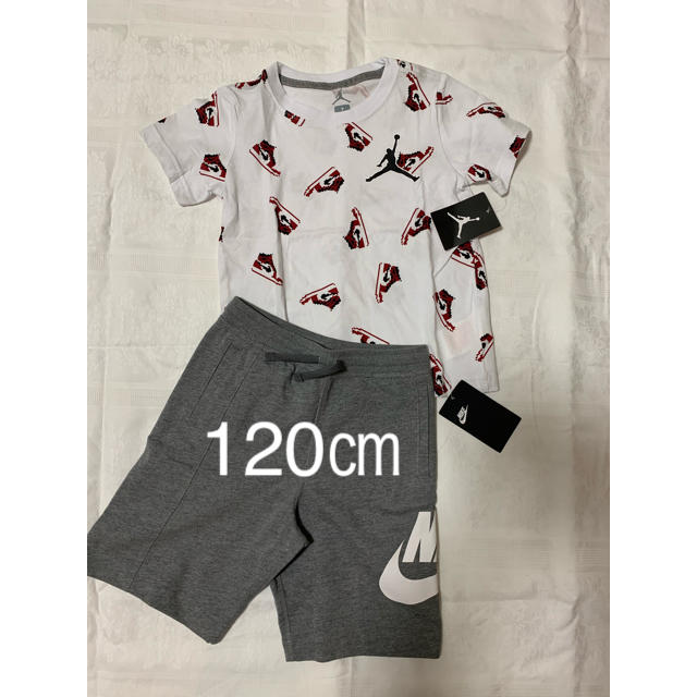 NIKE(ナイキ)のNIKE JORDAN キッズ Tシャツ&ハーフパンツ 120㎝ キッズ/ベビー/マタニティのキッズ服男の子用(90cm~)(Tシャツ/カットソー)の商品写真