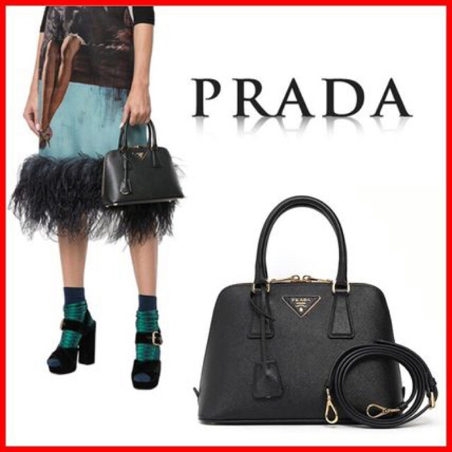 美品】PRADA プラダ プロムナード 2way ハンドバッグ サフィアーノ