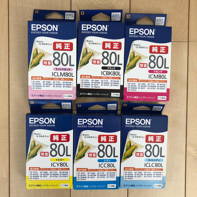 新品 EPSON 純正インクカートリッジ  80L（6色セット）PC/タブレット