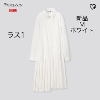 ユニクロ(UNIQLO)のユニクロ　jwanderson コラボ　ワンピース　ホワイト　新品(ロングワンピース/マキシワンピース)