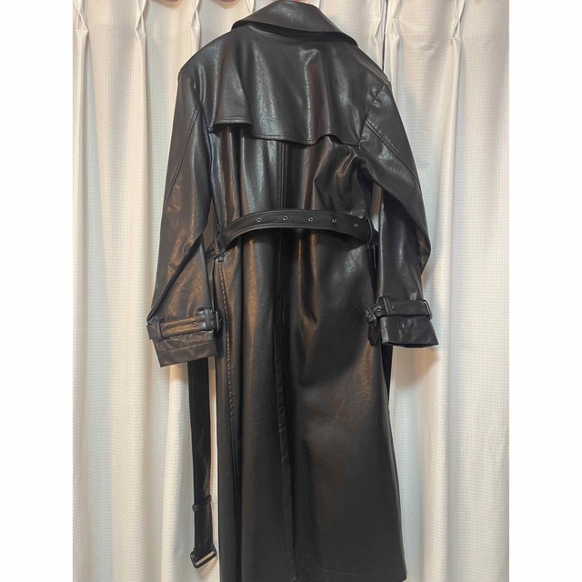 ブランドのギフト X-girl For × YURINO FAUX LEATHER TRENCH Black COAT Pu 