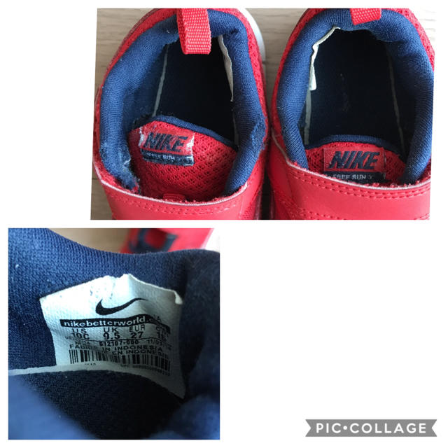 NIKE(ナイキ)のNIKE ナイキ スニーカー フリーラン　赤　16cm キッズ/ベビー/マタニティのキッズ靴/シューズ(15cm~)(スニーカー)の商品写真