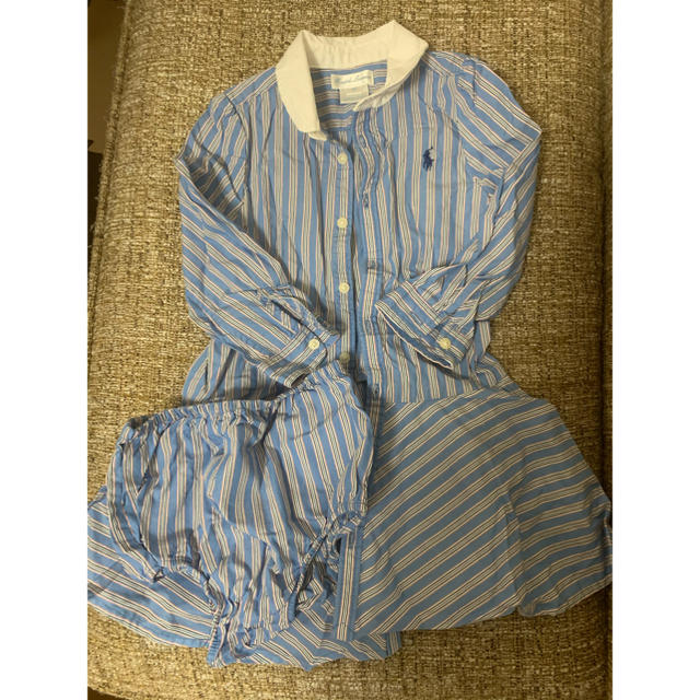 Ralph Lauren(ラルフローレン)のストライプ　ワンピース キッズ/ベビー/マタニティのベビー服(~85cm)(ワンピース)の商品写真